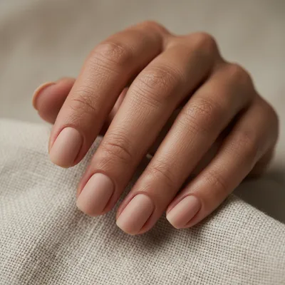 Matte Nude Clean-girl Short Squoval Nails