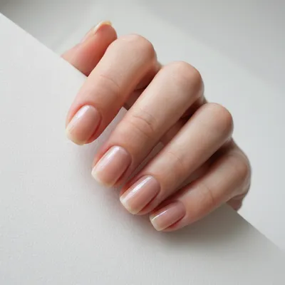 Clean-girl Glazed Natural Buff Short Squoval Nails — Barely-there Shee