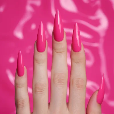 Barbiecore Neon Hot-pink Stiletto Nails