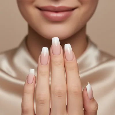 Hand Resting Just Below a Light-skinned Bride's Softly Smiling Mouth