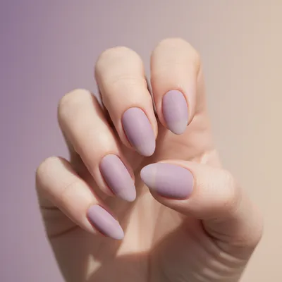 Sheer-matte Lavender Almond Nails