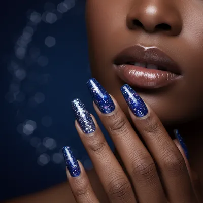 Hand Brushing The Side of a Deep-skinned Model's Face Softly Out of fo