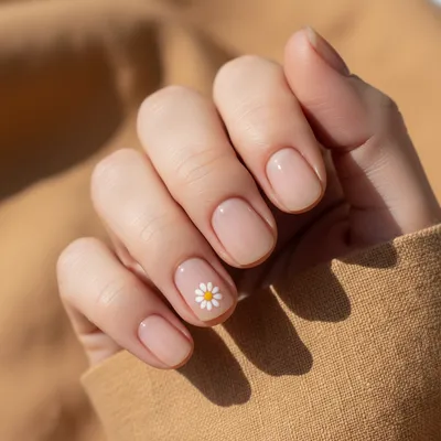 Work-ready Office Short Round Nails in Sheer Milky Nude With a Single