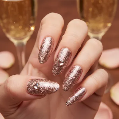 New Year's Eve Glitter-bomb Full-coverage Rose-gold Chunky Sparkle on