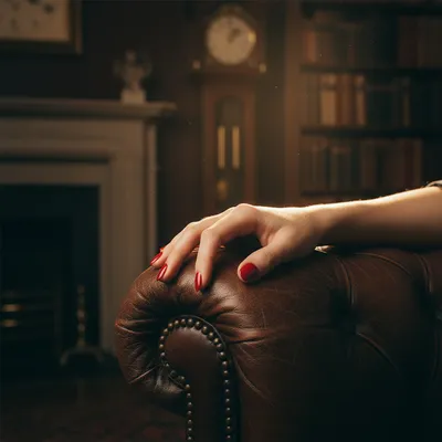 Old-money Short Oval Nails in Glossy Classic Red